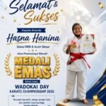 Siswa MIN 8 Aceh Besar, Hasna Hanina, Raih Medali Emas pada Ajang Wadokai Day Karate Championship 2026
